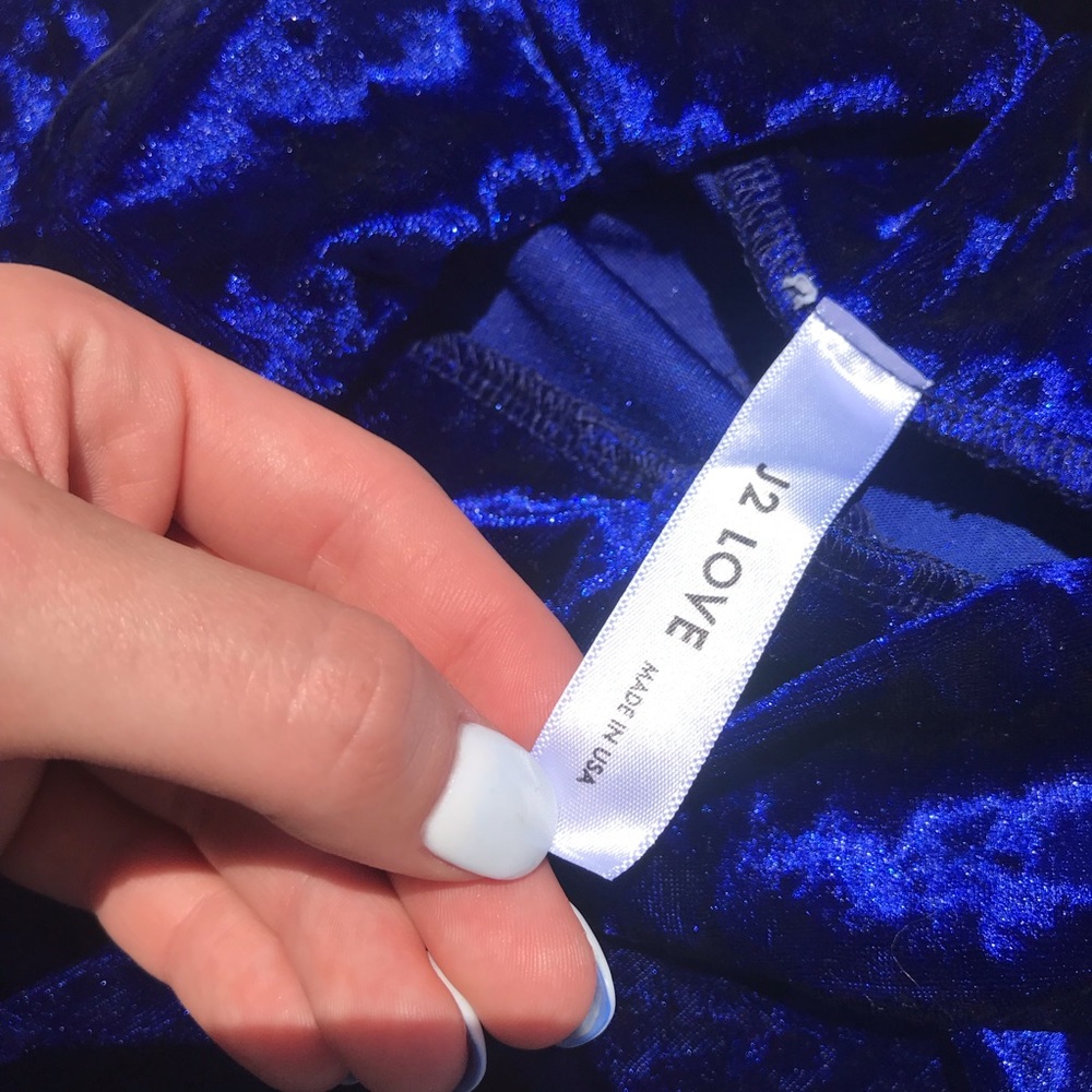 J2 LOVE Blue Velvet Leggings - Picture 4 of 4